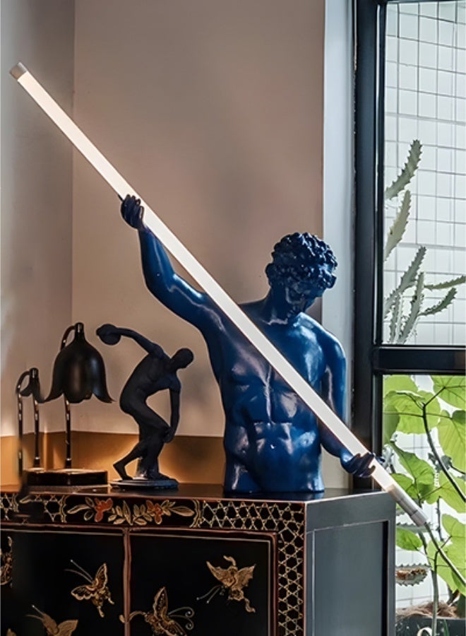 Artistic Sculpture LED Lamp - Blue Resin Classical-Inspired Light Fixture for Luxury Home & Commercial Decor, Functional Art Piece with Warm Glow - Image 3