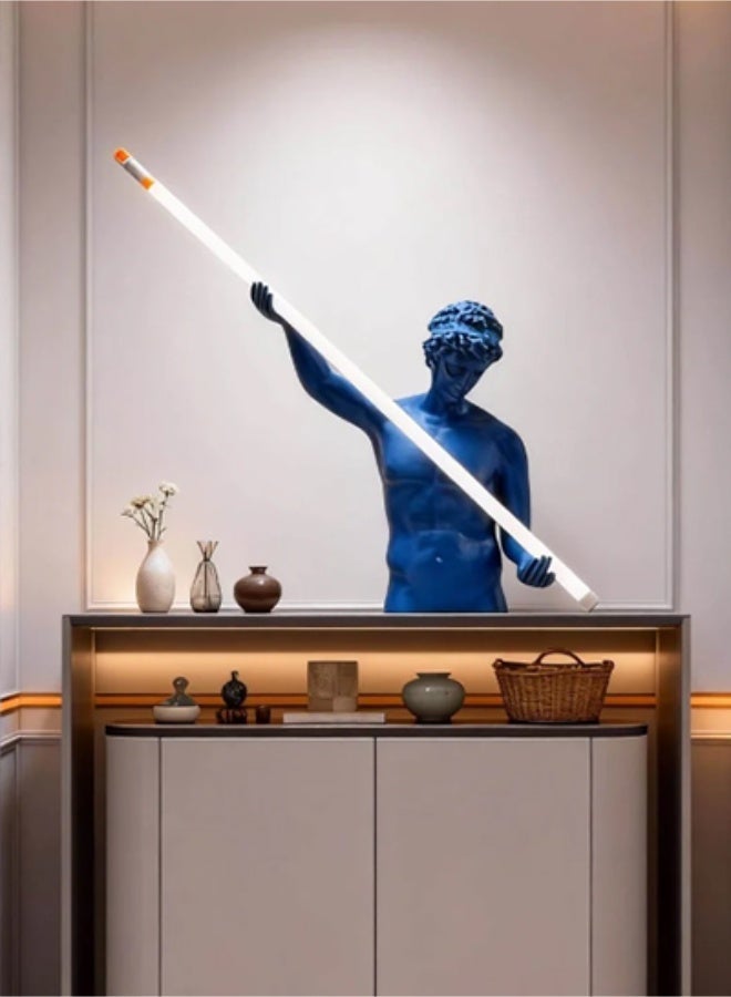 Artistic Sculpture LED Lamp - Blue Resin Classical-Inspired Light Fixture for Luxury Home & Commercial Decor, Functional Art Piece with Warm Glow - Image 5