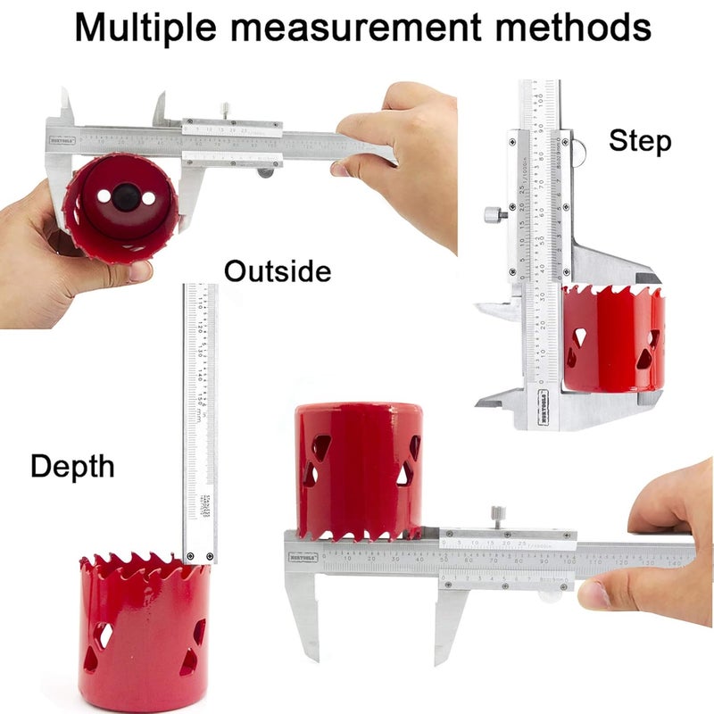 NORTOOLS Vernier Caliper Metal with Micrometer and Ruler for Precision Measurements Outside/Inside/Depth/Step - Image 3