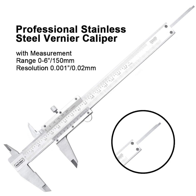 NORTOOLS Vernier Caliper Metal with Micrometer and Ruler for Precision Measurements Outside/Inside/Depth/Step - Image 2