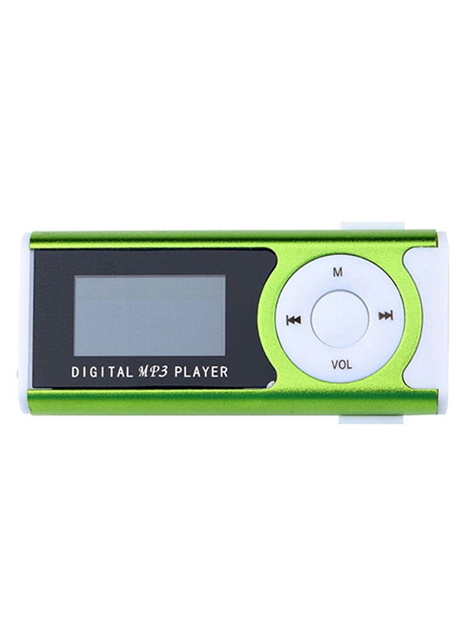 Generic - Portable Mini MP3 Music Player Metal MP3 Player with LCD Screen LED Light Support TF Memory Card MP3/WMA Audio Format Green - Image 1