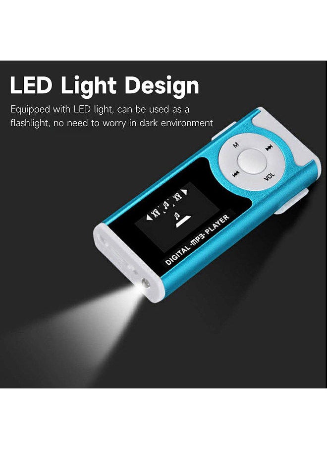 Generic - Portable Mini MP3 Music Player Metal MP3 Player with LCD Screen LED Light Support TF Memory Card MP3/WMA Audio Format Green - Image 1