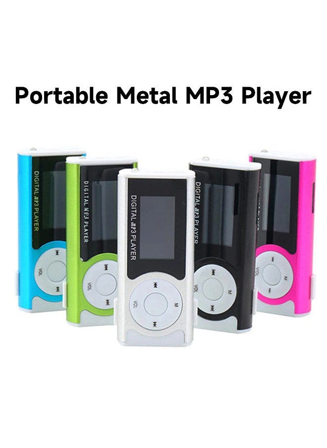 Generic - Portable Mini MP3 Music Player Metal MP3 Player with LCD Screen LED Light Support TF Memory Card MP3/WMA Audio Format Green - Image 1