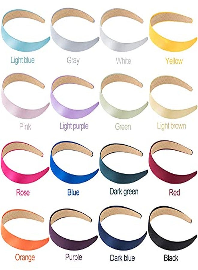 FAMEZA6 Pieces Satin Headband Hard Headbands Wide Anti-slip Ribbon Hair Bands for Women Girls with 1 pouch bag, 1.2 Inch, 6 Colors With Matte Finish - Image 3