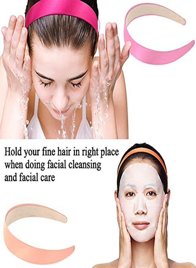 FAMEZA6 Pieces Satin Headband Hard Headbands Wide Anti-slip Ribbon Hair Bands for Women Girls with 1 pouch bag, 1.2 Inch, 6 Colors With Matte Finish - Image 5