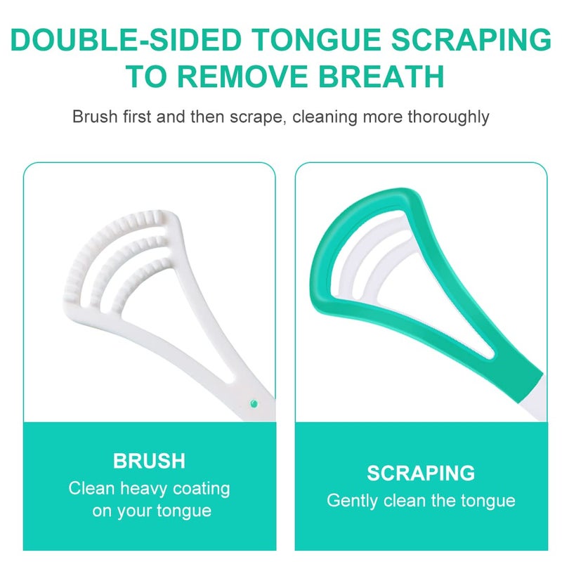 DARKLATER Tongue Scraper for Adults,Tongue Cleaner,Tounge Scraper Cleaner,Tongue Brush, Fresh Breath Tongue Scraping(6 Pack Random color) - Image 2