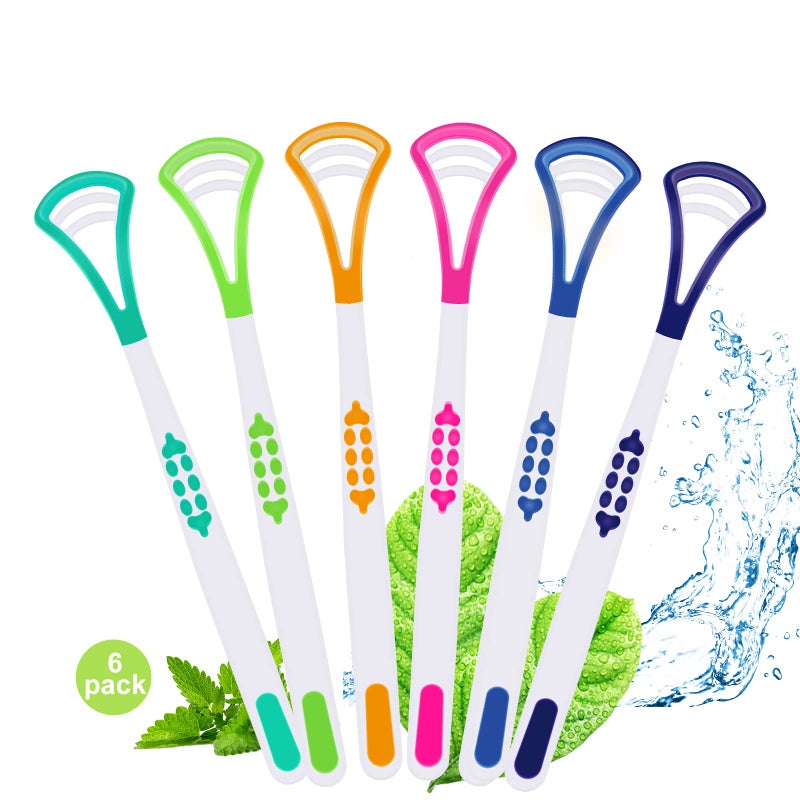 DARKLATER Tongue Scraper for Adults,Tongue Cleaner,Tounge Scraper Cleaner,Tongue Brush, Fresh Breath Tongue Scraping(6 Pack Random color) - Image 1