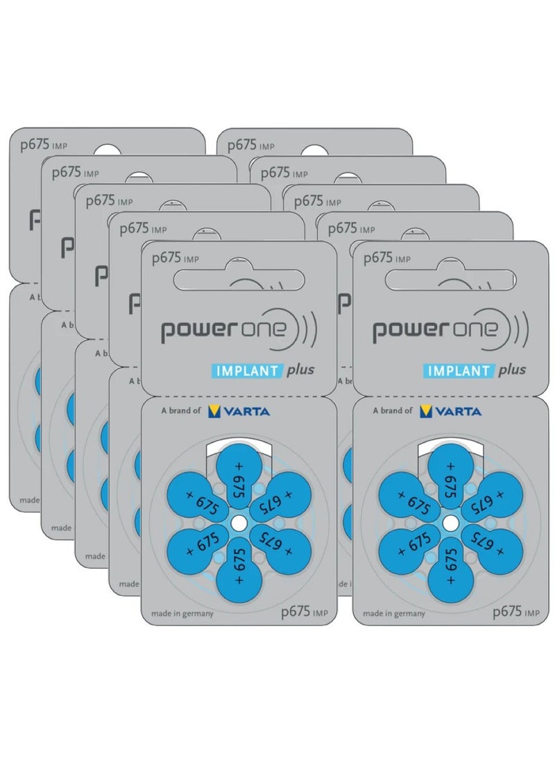 PowerOne - Powerone (IMPLANT plus) Hearing Aid 1.45V Batteries - 60 Pieces - Image 1