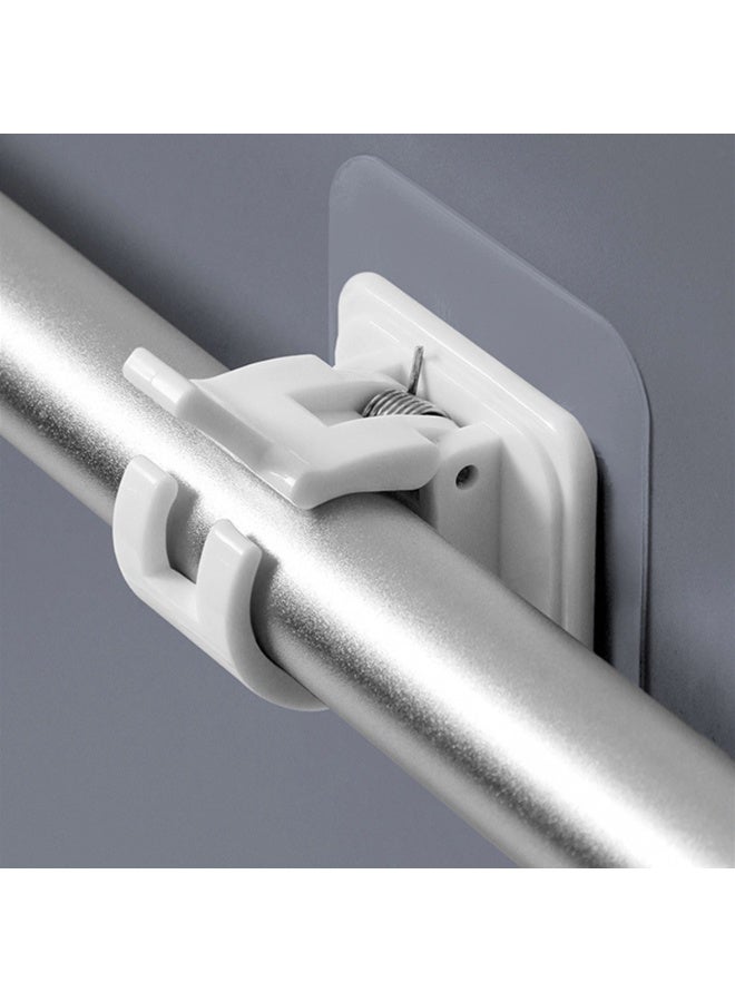 6 Pcs Self-Adhesive Curtain Rod Holders, ABS Material, No Drill Rod Bracket for Kitchen, Bathroom, Behind Doors  - Image 3