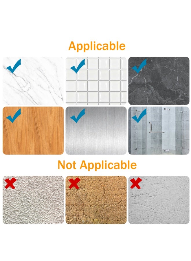 6 Pcs Self-Adhesive Curtain Rod Holders, ABS Material, No Drill Rod Bracket for Kitchen, Bathroom, Behind Doors  - Image 4