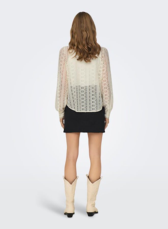 ONLY ONLY Womens Reba Lace Longsleeve Shirt Woven  - Image 5