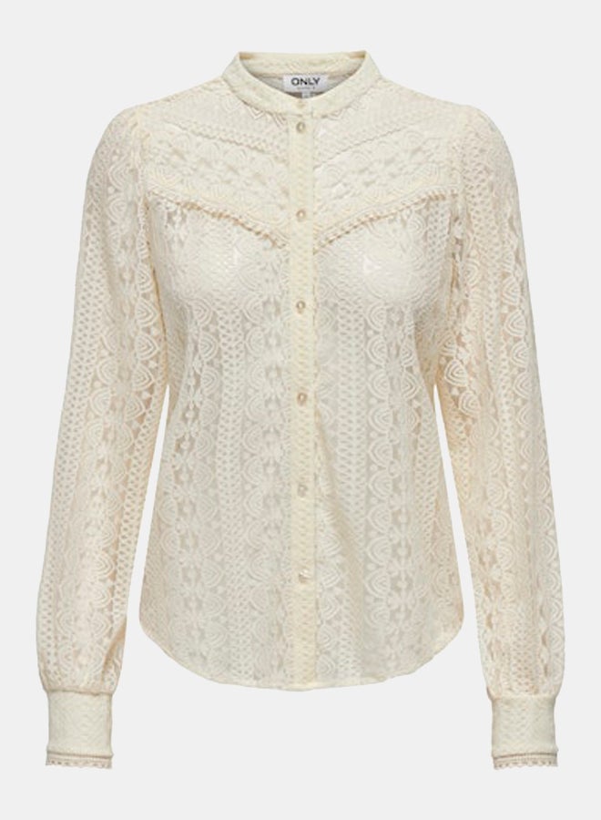 ONLY ONLY Womens Reba Lace Longsleeve Shirt Woven  - Image 4