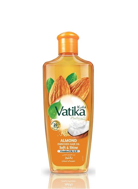 Vatika Naturals Almond Enriched Hair Oil | Coconut & Sesame | Softens & Shines | For Dry & Frizzy Hair - 200 ml
