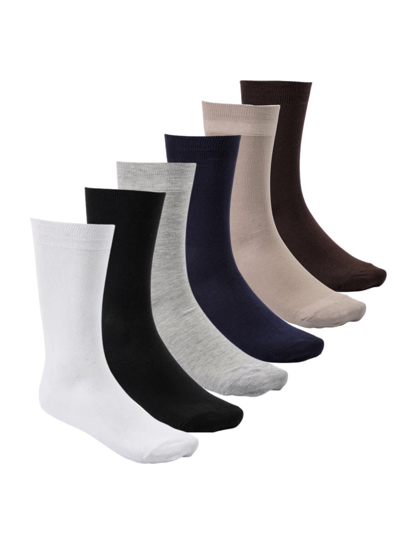 COTTONIL Pack of 6 Cotton Casual Dress Classic Socks for Men  - Image 1
