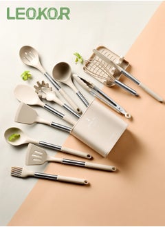 LEOKOR 34 Pcs Kitchen Cooking Utensils Set Heat-resistant Silicone Spatula Tools Set with Stainless Steel Handle  - Image 2
