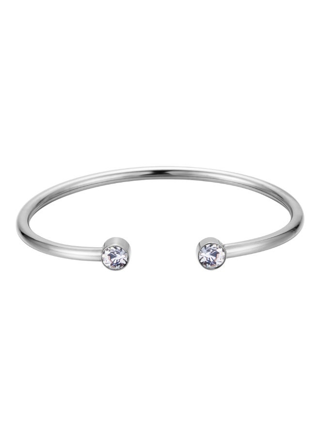 زنك سوار زينك النسائي الفضي المصنوع من الفولاذ المقاوم للصدأ | ZFBG001SC - Image 2