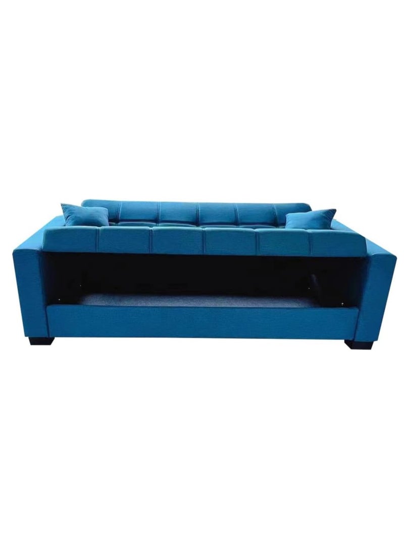 Uzman Home Alba Sofa Cum Bed I Sleeping Fabric Sofa I Three Seat Sofa Bed I Modern Design Living Room Sofa K-S399 Blue 180X110X75 Cm