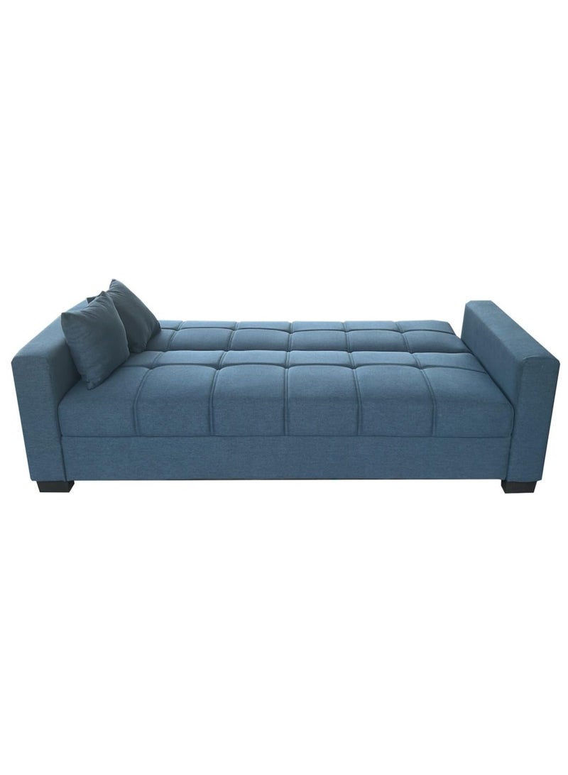 Uzman Home Alba Sofa Cum Bed I Sleeping Fabric Sofa I Three Seat Sofa Bed I Modern Design Living Room Sofa K-S399 Blue 180X110X75 Cm