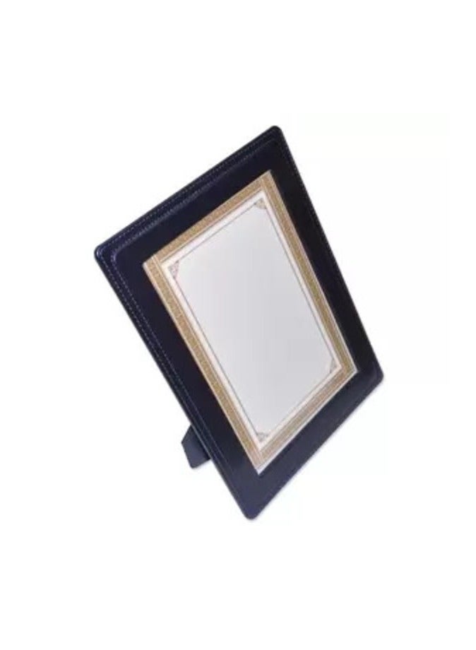 FIS A4 Certificate Frame Italian PU with Stand, Dark Blue