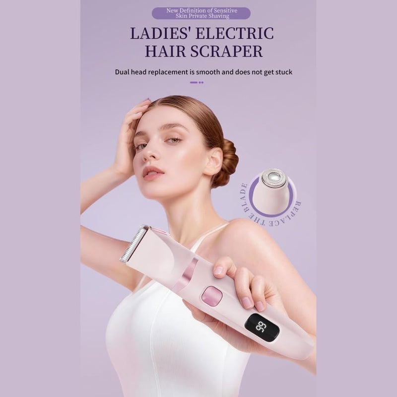 Integrated warehouse solution Bikini Trimmer for Women, 2 in 1 Shaver with LED Display,Cordless & Waterproof Electric Bikini Trimmer for Armpit Leg Body Facial Cross-location transit friendly build - Image 4