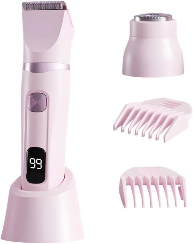 Integrated warehouse solution Bikini Trimmer for Women, 2 in 1 Shaver with LED Display,Cordless & Waterproof Electric Bikini Trimmer for Armpit Leg Body Facial Cross-location transit friendly build - Image 1
