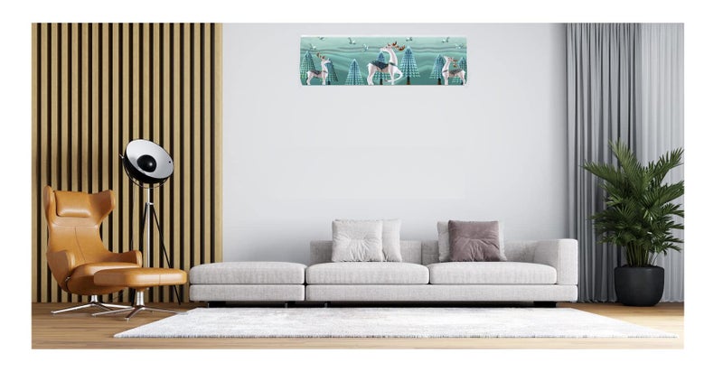STUTI WORLD Air Conditioning Dust Cover Folding Designer Ac Cover for Indoor Split Ac 1 ton (91 x 31 x 21 cm ) and 1.5 ton (97 x 31 x 21.5 cm ) new creative Printed (3d white deer, 1.5 ton) - Image 2