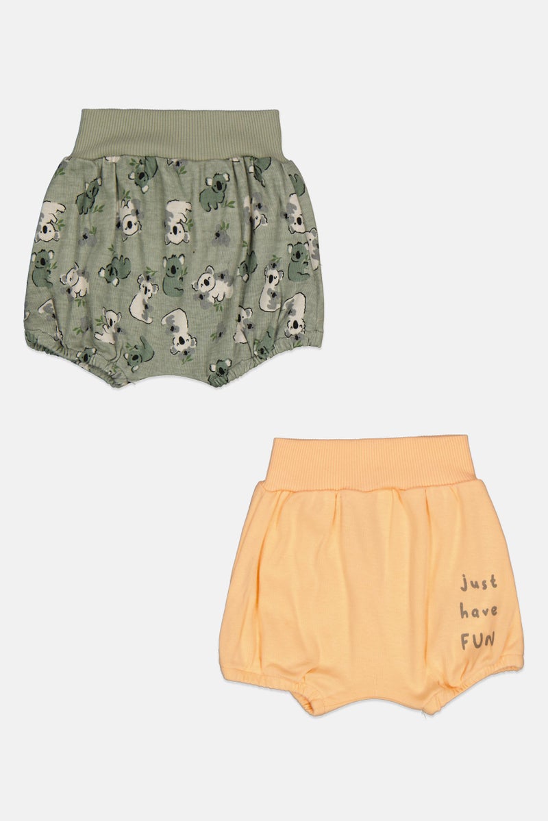 Cool Club Toddlers Boy 2 Pieces Printed Shorts, Peach - Image 1