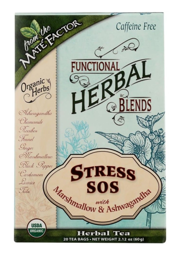 Maté Factor the stress SOS with Marshmallow and Ashwagandha 20 Bags Pack of 1 - Image 1