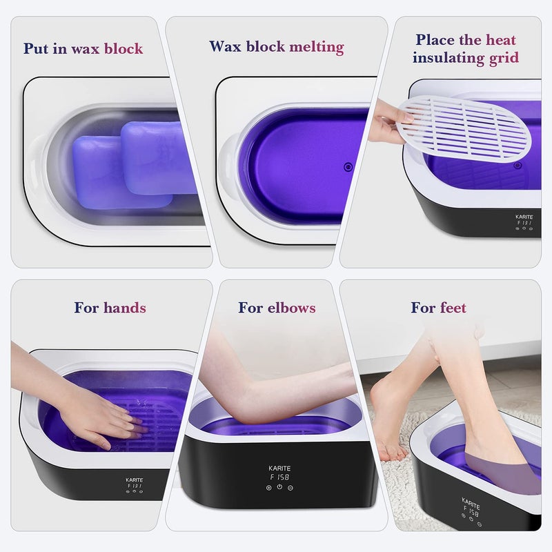 KARITE Lavender Scented Paraffin Wax Beads Blocks - 4 Pack for Bath, Hand, Feet Dry Skin Moisturizing, Hydration, and Nourishment - Image 3
