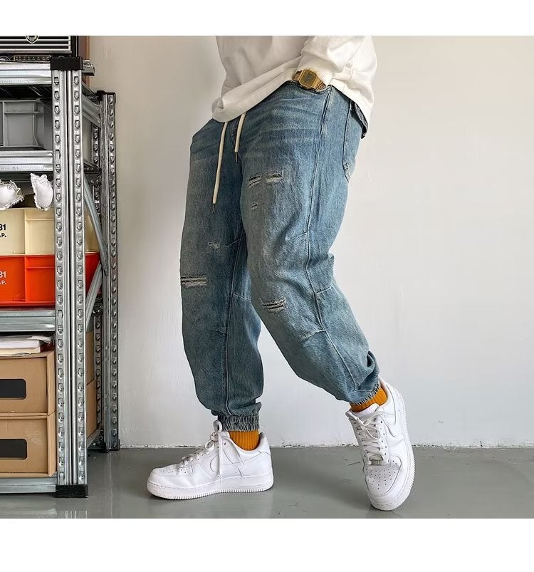 Unisex Classic Denim Jeans Loose Fit Daily Outdoor Wear - Image 1