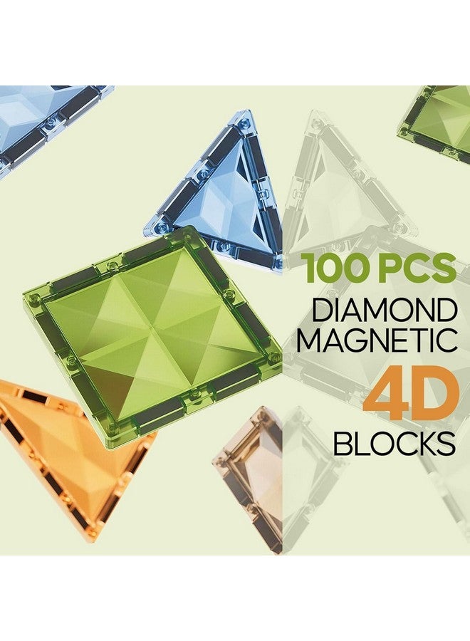 SNAPTRON SNAPTRON Magnetic Blocks for Kids Tiles -100 Pieces Set Gifts for Girls, Boys, Magnetic Blocks for Kids 3+ Years, 4 5 6 7 8 9 10/ Constructing & Learning Builder Educational Kids Magnetic Blocks Game  - Image 5