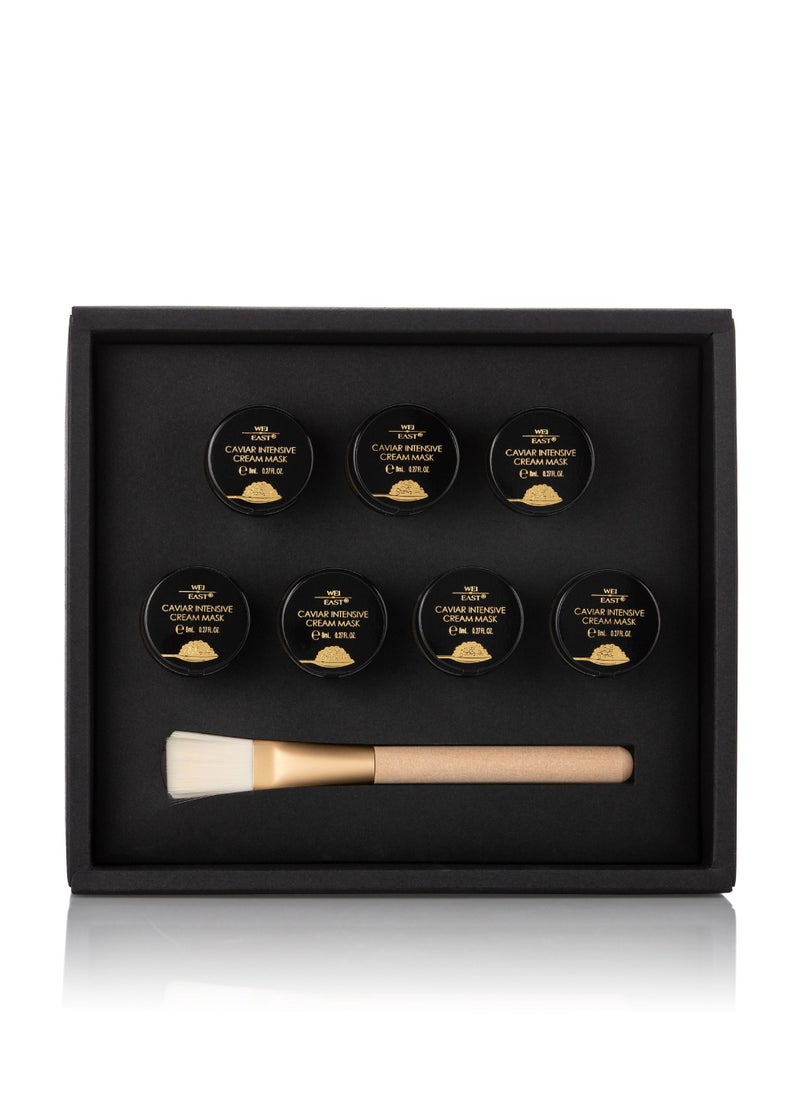 wei east - Nourishing Cream Face Mask with Caviar and Goji Berry Extractswith Brush 8 ml x 7  For Dull and Tired Skin Type - Image 1