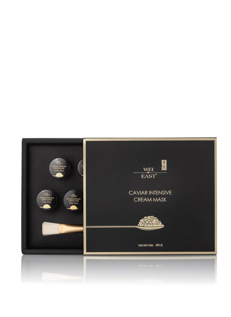 wei east - Nourishing Cream Face Mask with Caviar and Goji Berry Extractswith Brush 8 ml x 7  For Dull and Tired Skin Type - Image 1