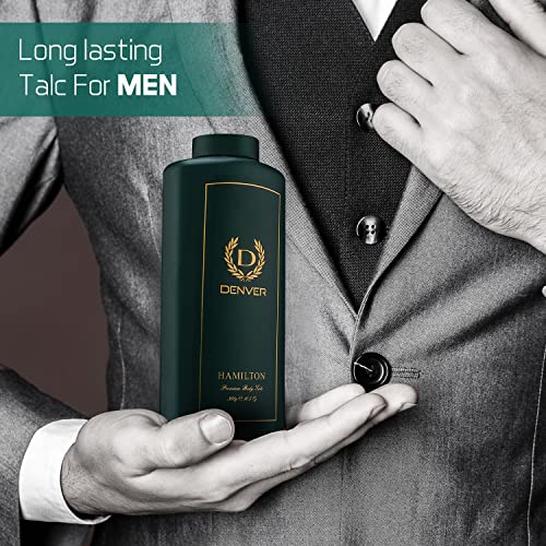 DENVER Hamilton Premium Body Talc - 300GM Each (Pack of 3) | Scented Talcum Powder for Men - Image 4