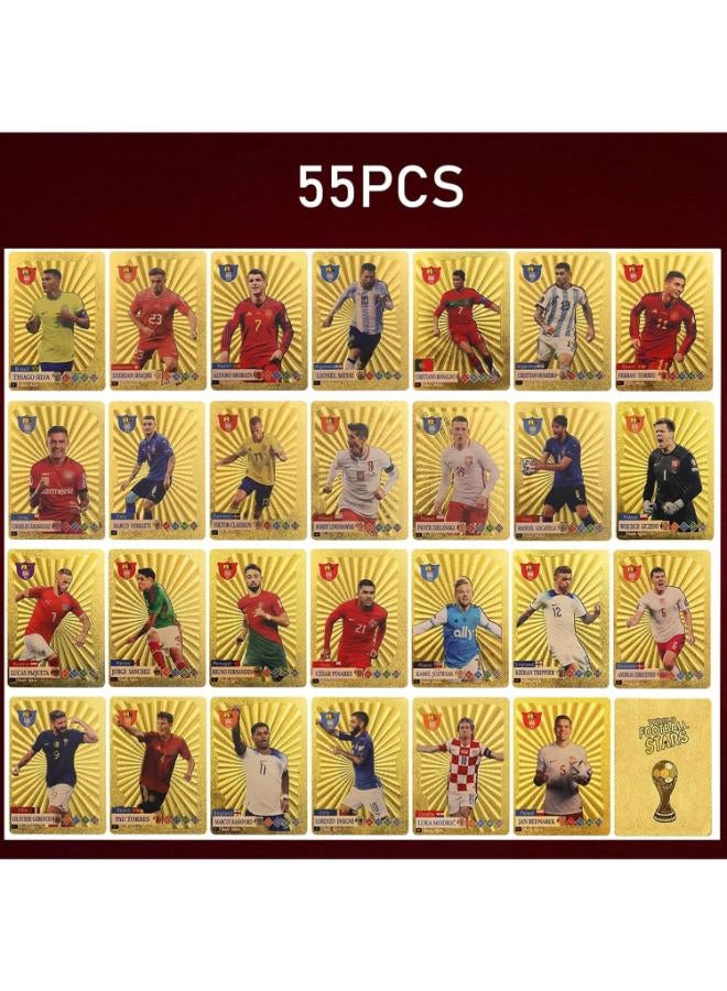 Soccer Cards 2024,World Cup Soccer Trading Cards Sports Cards 55 PCS,Gift Gold Cards,No Repetition - Image 2