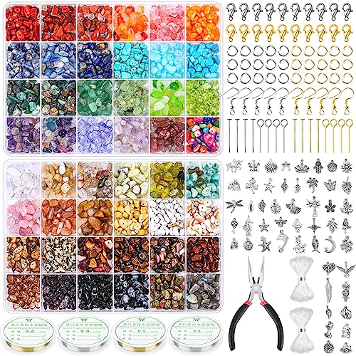 PAXCOO 2278Pcs Crystal Beads for Jewelry Making Supplies, 48 Colors Ring Making Kit Crystals Jewelry Making Kit for Adults Bracelet Earring Necklace Making - Image 1