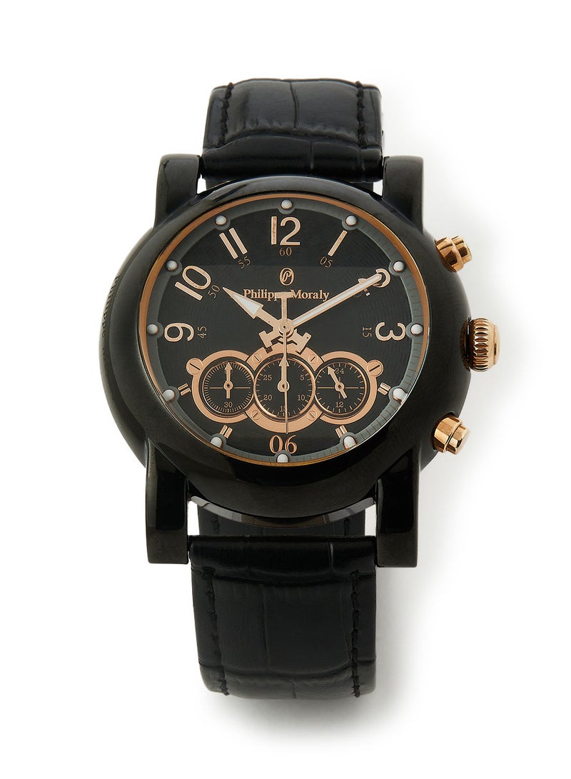Philippe Moraly of Switzerland Gift Set Watch, Pen And Cufflinks LC11111050067R - 44.3mm - Black  - Image 2