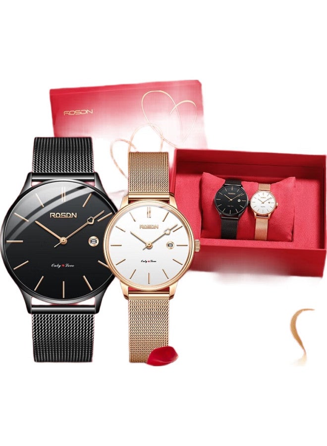 ROSDN (Rosdn) "Heartbeat Hands" Couple Watch Men'S And Women'S Watch Pair Love Confession Christmas Gift For Girlfriend Gift Box - Image 2