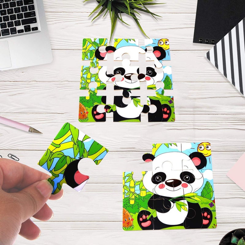 SANNIX 12 Pack Jigsaw Puzzles for Toddlers Wooden Animals Jigsaw Puzzles 9 pcs with 12 Organize Bags for Kids Ages 2 3 4 5 Preschool Educational Puzzles Learning Travel Toys for Boys and Girls - Image 4