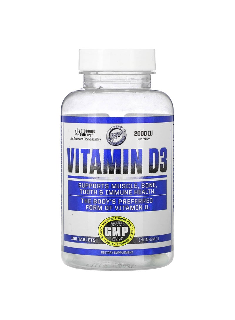 Vitamin D3, 2,000 IU, 100 Tablets