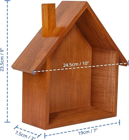 khusubhdecor khusubhdecor MDF Floating Shelves for Home Wall Durable Pine Wood Rustic Design Solid Colour Small Hut Wall Mounted Unique for Wall Decor Ideal for Living Room Home 7x3x9 in Grey  - Image 3