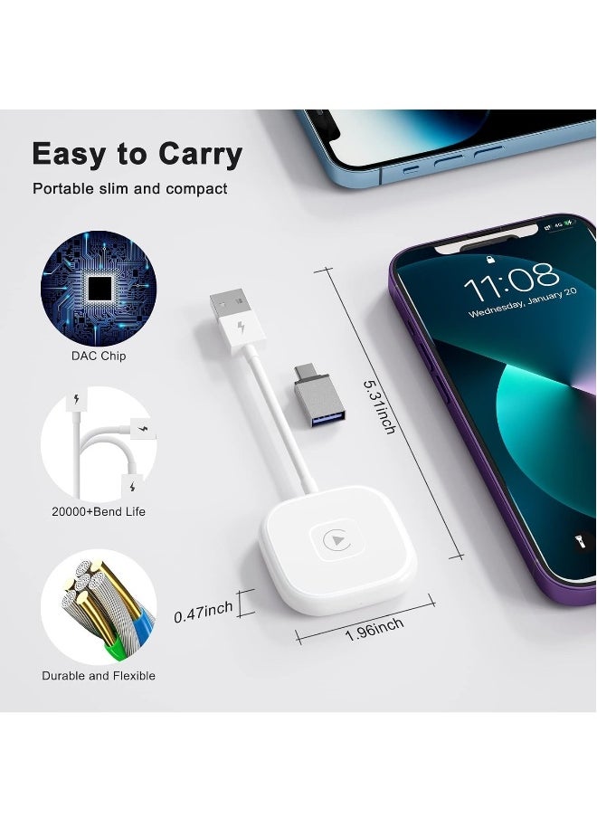 Starwell Carplay Wireless Adapter for Apple, Carplay Dongle for OEM Wired CarPlay Cars, Convert Wired to Wireless CarPlay Fit for Cars from 2016 & iPhone iOS 10+, Plug & Play  - Image 2
