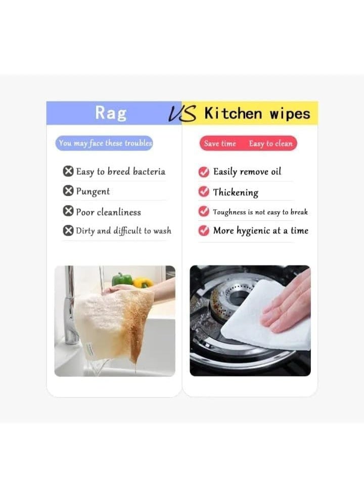 1 Pack 80Pcs Disposable Kitchen Cleaning Wipes - Strong Decontamination Wipes - Removes Grease & Oil Stains, Cleans Glass & Table Surfaces - Image 3