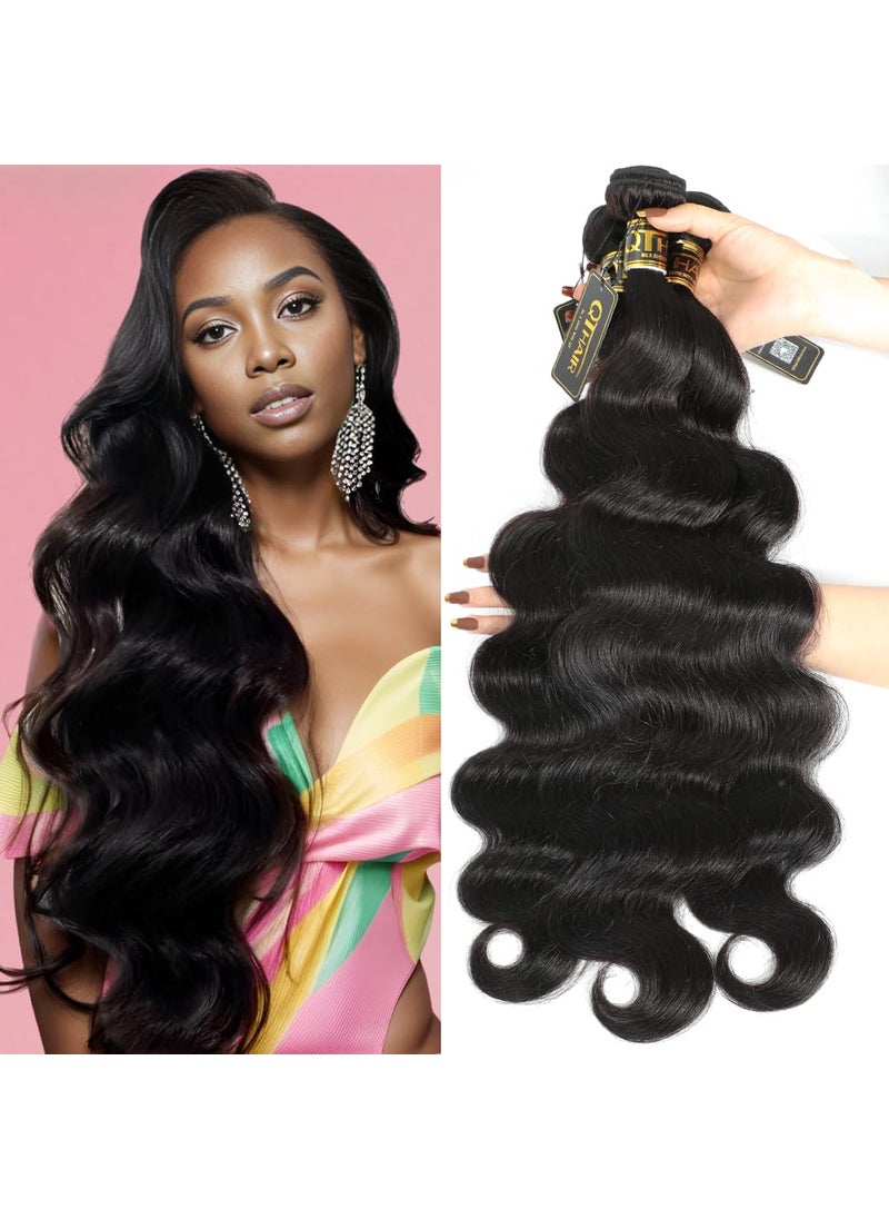 QTHAIR - QTHAIR 16A Unprocessed Brazilian Body Wave Hair Weave 24" 26" 26" 300g Natural Color Brazilian Human Hair Body Wave Hair Bundles Extensions Body Wavy Human Hair Weft - Image 1