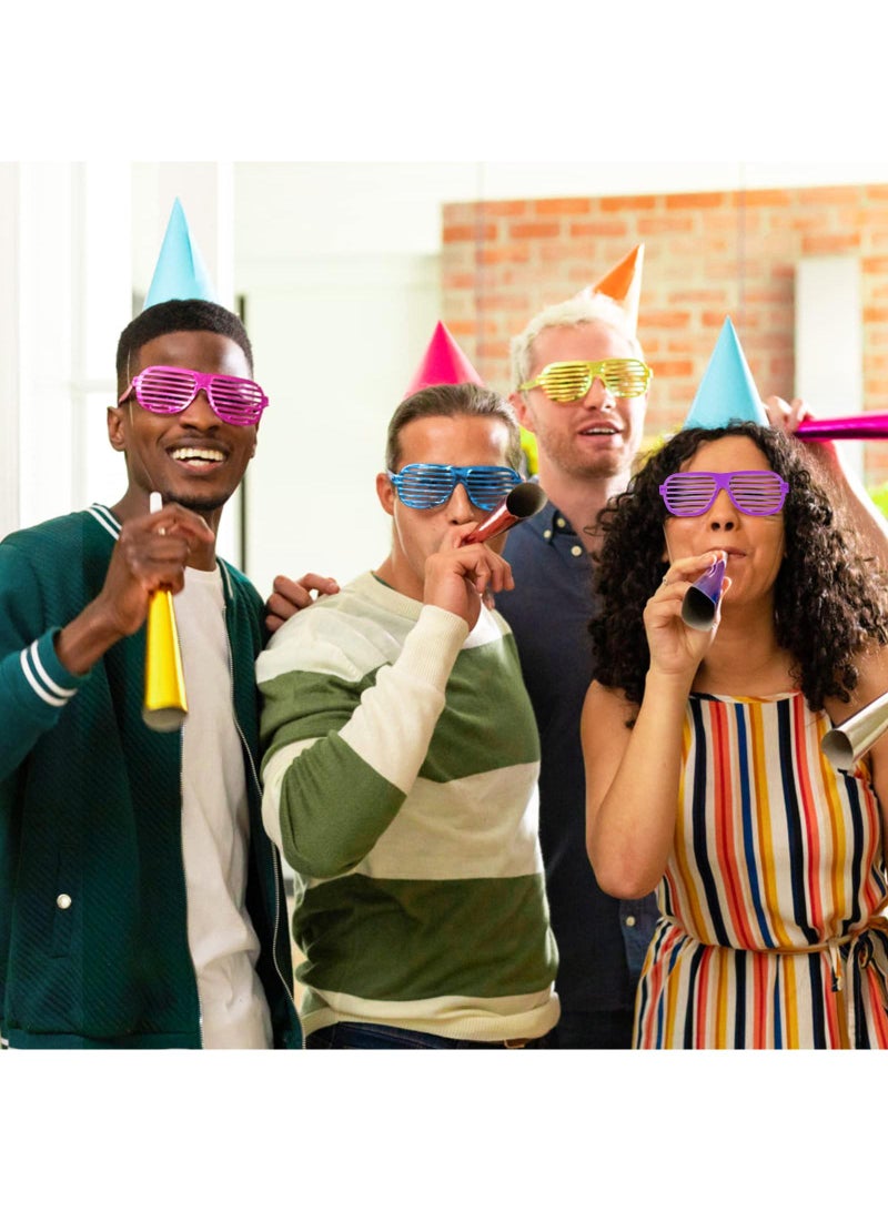 Sweet seven Neon Glasses Shutter Shades - 12pcs Neon Party Accessories, 80s Party Decoration, Shutter Shades Sunglasses for Night Out Party - Image 5