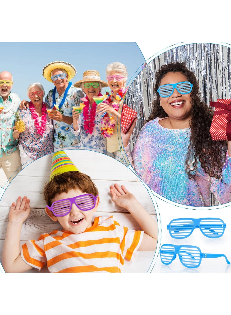 Sweet seven Neon Glasses Shutter Shades - 12pcs Neon Party Accessories, 80s Party Decoration, Shutter Shades Sunglasses for Night Out Party - Image 2