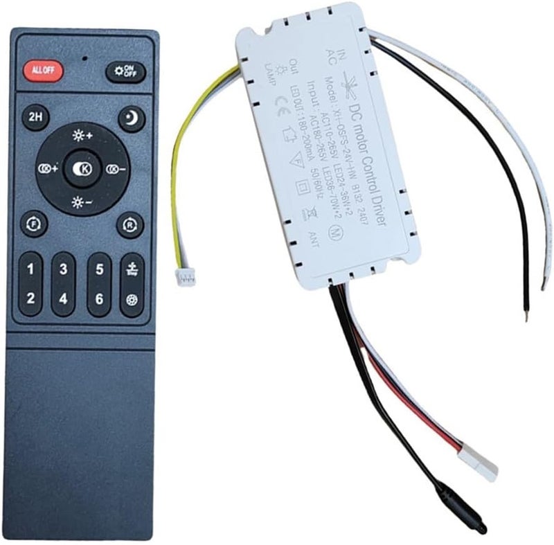 Ceiling Fan Light Remote Control 6 Speed Stepless Dimming Infrared Receiver AC110 265V White Black Without Air Guide - Image 4