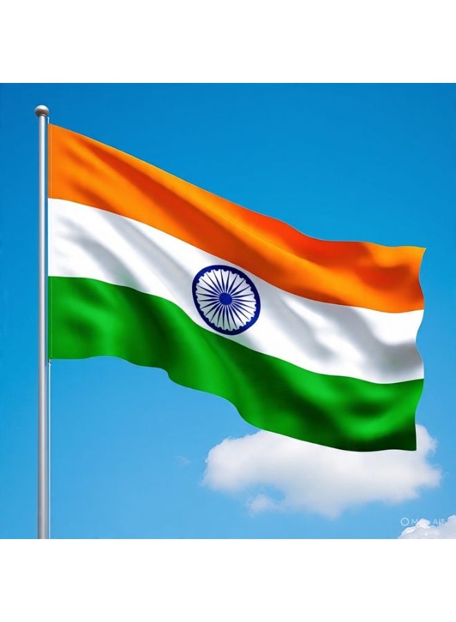 ARS India Flag - Heavy-Duty 210D Satin, India Flag for Outdoor/Indoor, Fade Resistant, Flag Day, And Home-Polyester, Sport Day, FIFA Cup-Size Available - Image 1