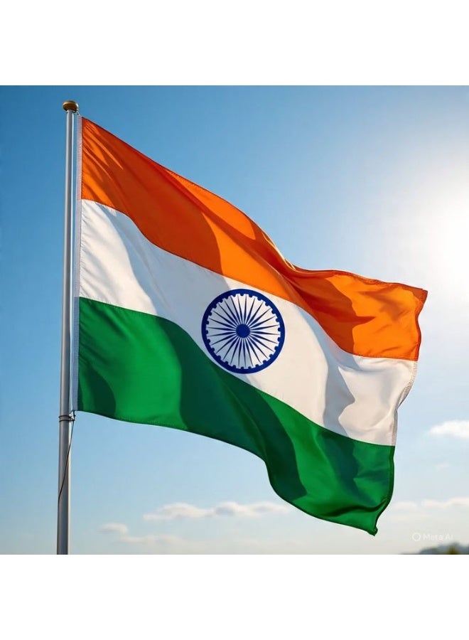 ARS India Flag - Heavy-Duty 210D Satin, India Flag for Outdoor/Indoor, Fade Resistant, Flag Day, And Home-Polyester, Sport Day, FIFA Cup-Size Available - Image 2