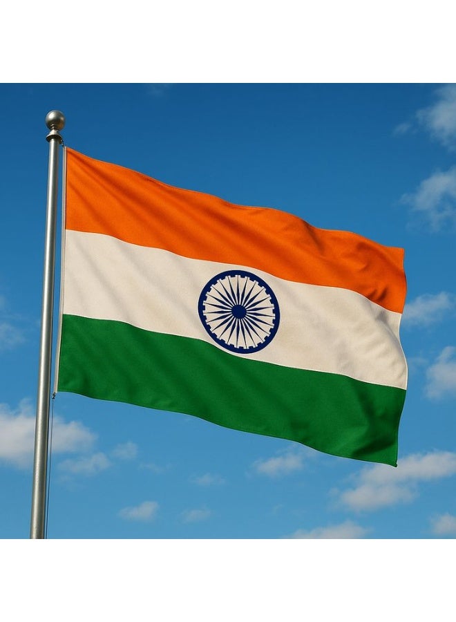 ARS India Flag - Heavy-Duty 210D Satin, India Flag for Outdoor/Indoor, Fade Resistant, Flag Day, And Home-Polyester, Sport Day, FIFA Cup-Size Available - Image 3
